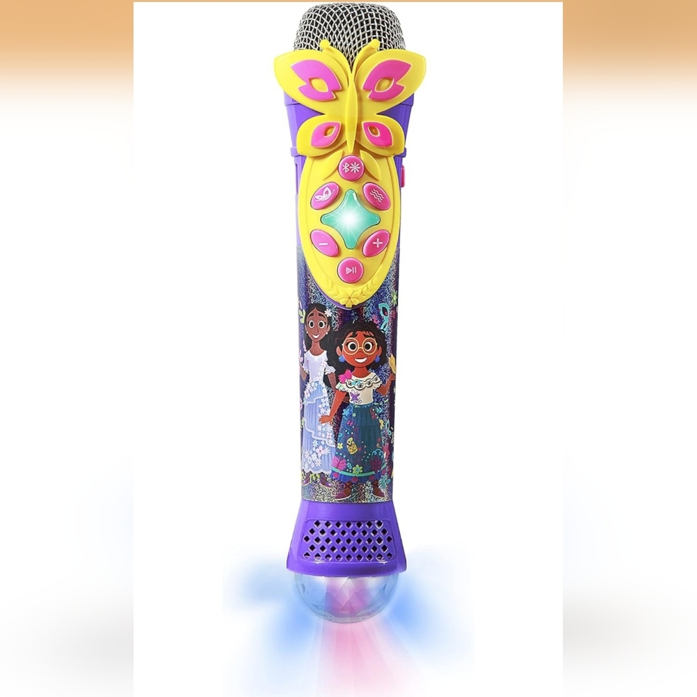 eKids Disney Encanto Karaoke Microphone with Bluetooth Speaker, Wireless Microph